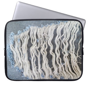 Capa Para Notebook Frayed Blue Jean Hole