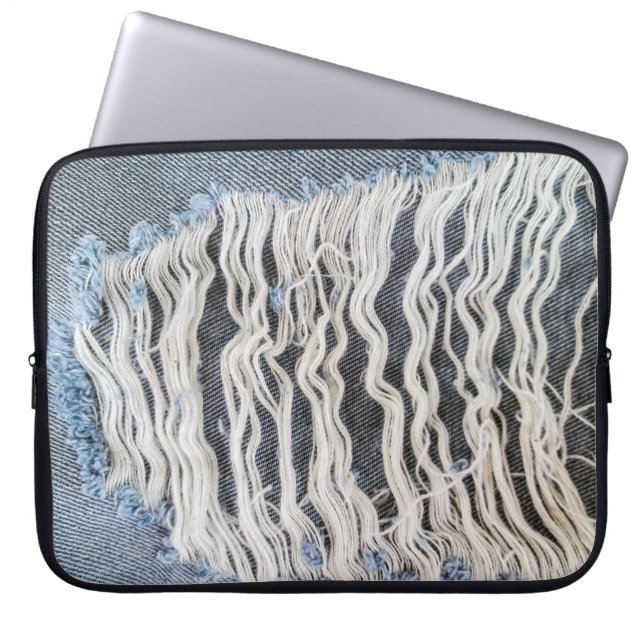 Capa Para Notebook Frayed Blue Jean Hole (Frente)