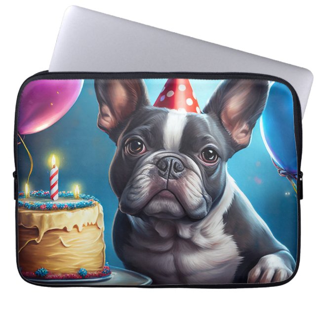 Capa Para Notebook Frenchie Birthday Bash: Um Cachorro Francês Bonito (Frente)