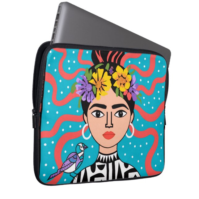 Capa Para Notebook Frida Kahlo Inspirada - Boho - Estojo para Laptop (Frente Esquerda)