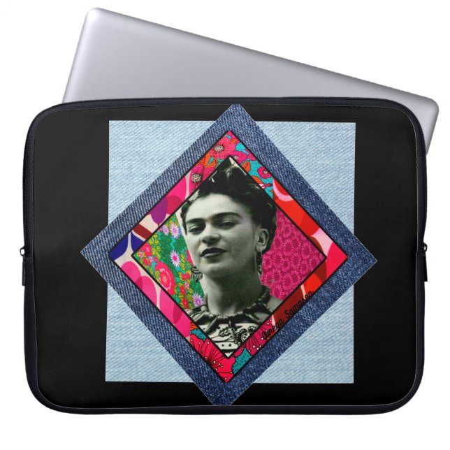 Capa Para Notebook Frida Kahlo Retro Pink Denim (Frente)