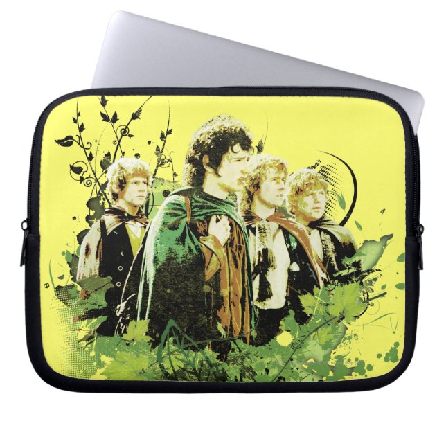 Capa Para Notebook FRODO™ com colagem vetorial de Hobbits (Frente)