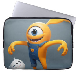 Capa Para Notebook „Fröhliches Einaugenmonster mit Geisterfreund“