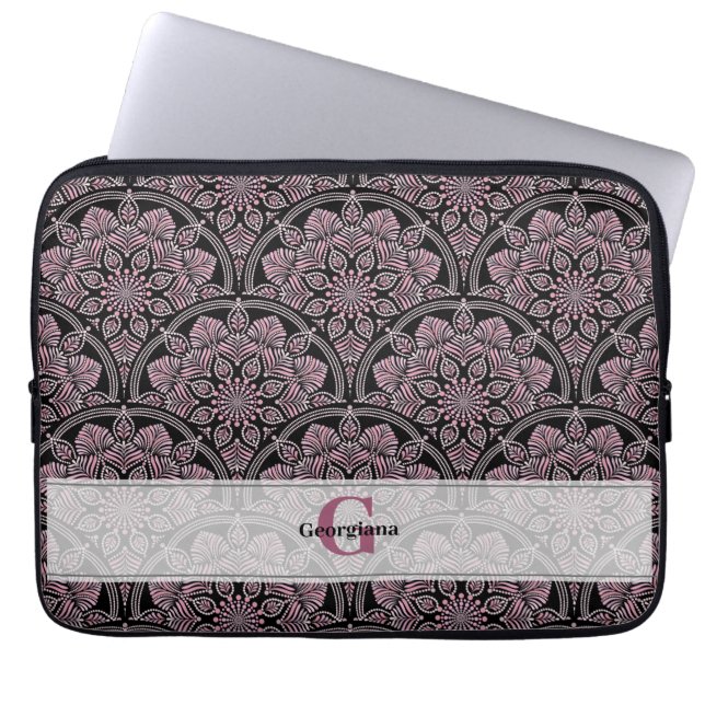 Capa Para Notebook Fronteira Floral Rosa Dusky 20s Personalizada Mand (Frente)