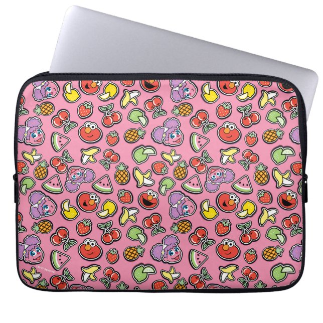 Capa Para Notebook Fruity Sticker Elmo & Abby Cadabby Pattern (Frente)
