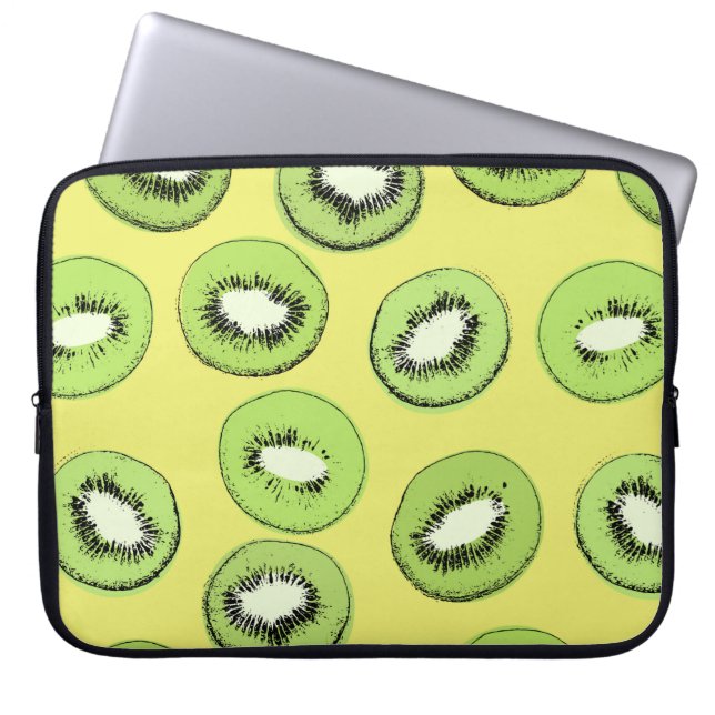 Capa Para Notebook Fruta de Kiwi sem problemas, fundo com kiwi (Frente)