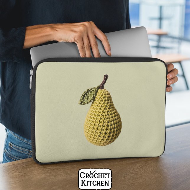 Capa Para Notebook Fruta de pera verde amarela verde-avó moderna (Criador carregado)