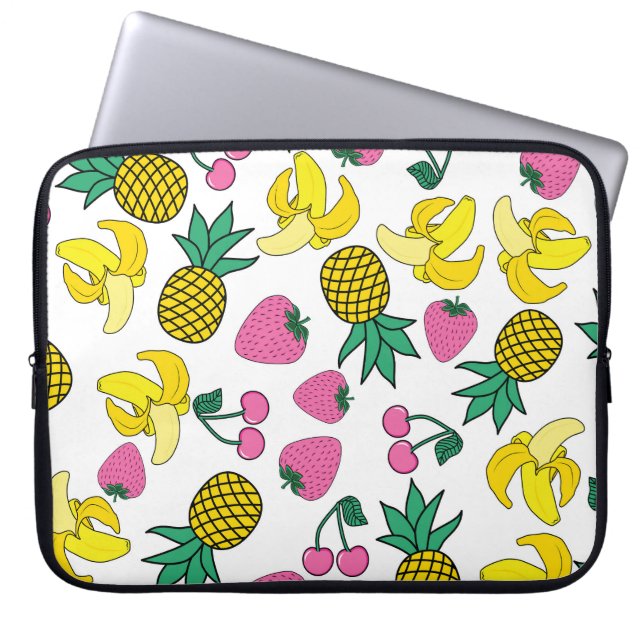 Capa Para Notebook Fruta Fiesta: Bananas, Ananases, Morangos (Frente)