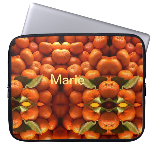 Capa Para Notebook Fruta laranja simples adicionar nome mínimo person (Frente)