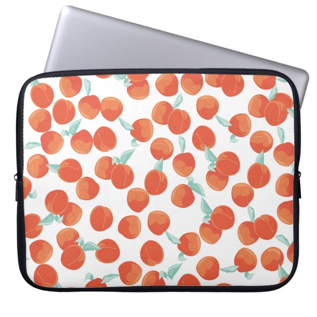 Capa Para Notebook Frutas de pêssego sem costura, padrão de verão. (Frente)