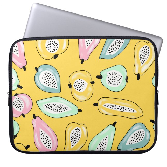 Capa Para Notebook Frutas Tropicais: Padrão de Impressão vibrante (Frente)