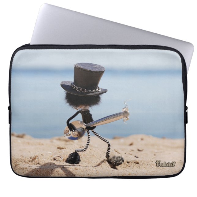 Capa Para Notebook Fubby gitarist met look alike Slash hoed. (Frente)