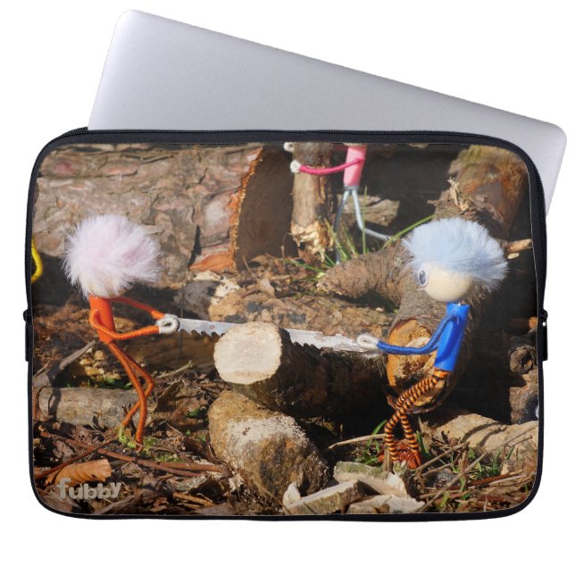 Capa Para Notebook Fubby's die hout zagen. (Frente)