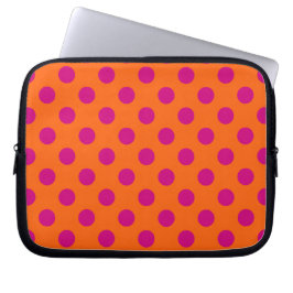 Capa Para Notebook Fuchsia bolinhas em laranja