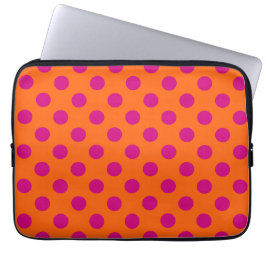 Capa Para Notebook Fuchsia bolinhas em laranja