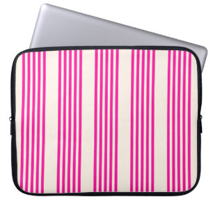 Capa Para Notebook Fuchsia e beige cinco listras padrão