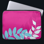 Capa Para Notebook Fuchsia e Vinhas Azuis<br><div class="desc">Folhas coloridas, eletrônicos personalizados, em cores brilhantes, podem ser personalizadas com seu nome, monograma, iniciais, data especial ou qualquer texto de sua escolha para uma aparência personalizada na moda. Visite nossa loja para ver mais cores e estilos.</div>