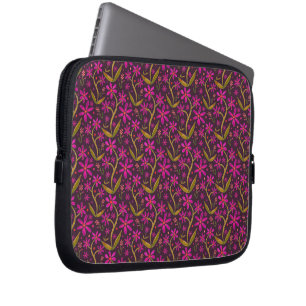 Capa Para Notebook Fuchsia Margaridas Dançantes em Aquarela