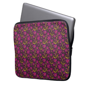Capa Para Notebook Fuchsia Margaridas Dançantes em Aquarela