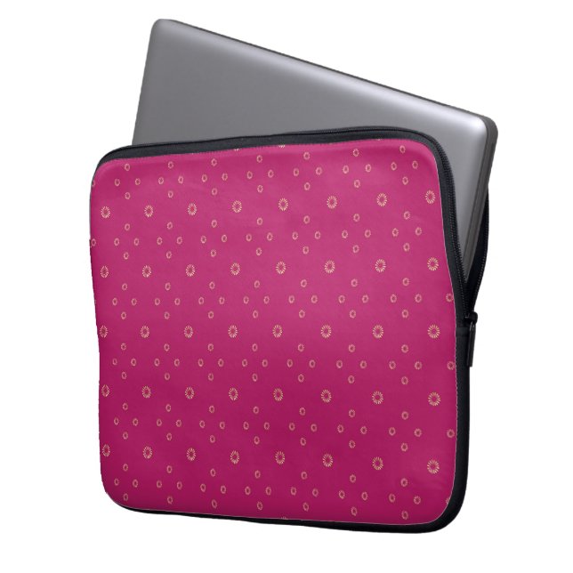Capa Para Notebook Fuchsia | Zínia Dourada Sol (Frente Esquerda)