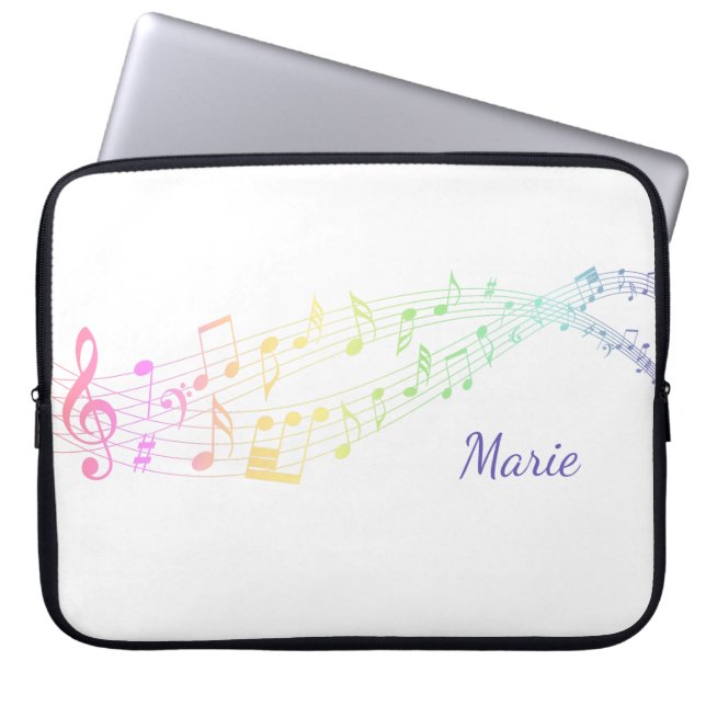 Capa Para Notebook Funcionarios Rainbow Music Note Slim Bolsa de lapt (Frente)
