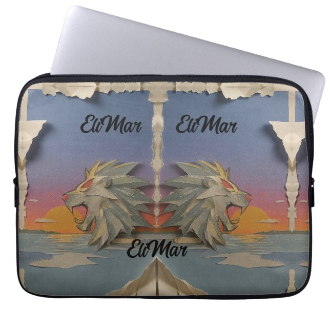 Capa Para Notebook Funda Laptop 13" Neopreno León Rugiendo Papcut (Frente)