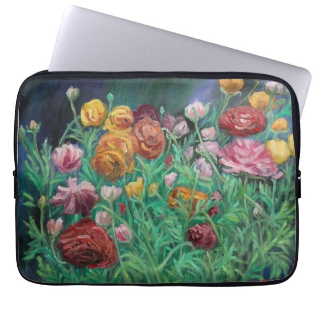 Capa Para Notebook funda para laptop con diseño de flores (Frente)