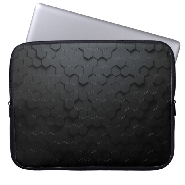 Capa Para Notebook Fundo abstrato triangular preto, surfa de Grunge (Frente)