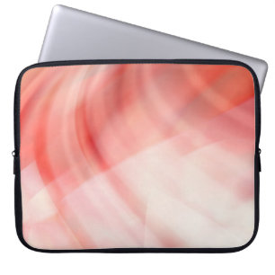 Capa Para Notebook Fundo abstrato vermelho e rosa com anéis brancos
