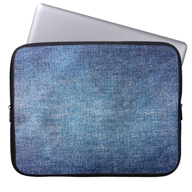 Capa Para Notebook Fundo azul, fundo de textura do jeans de denim. D (Frente)