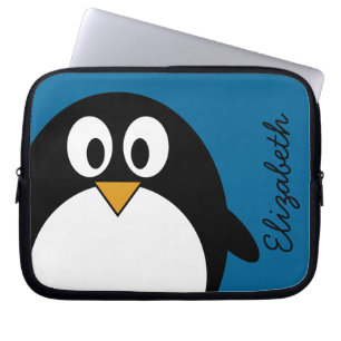 Capa Para Notebook fundo bonito do azul do pinguim dos desenhos