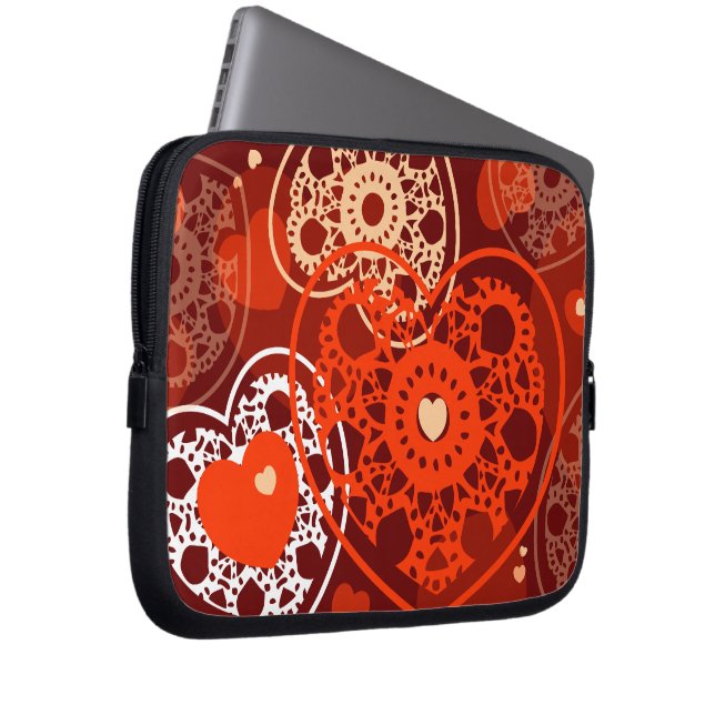 Capa Para Notebook Fundo cardíaco, bolsa de laptop (Frente Esquerda)