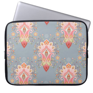 Capa Para Notebook Fundo da Pena de Peacock Oriental Paisley