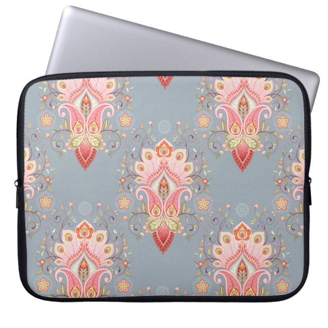Capa Para Notebook Fundo da Pena de Peacock Oriental Paisley (Frente)