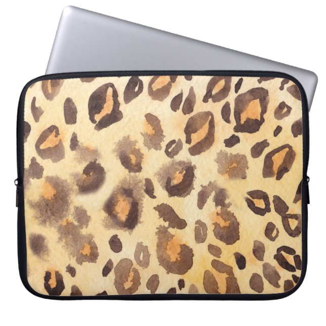 Capa Para Notebook Fundo de abstrato de aquarelas da pele-leopardo im (Frente)