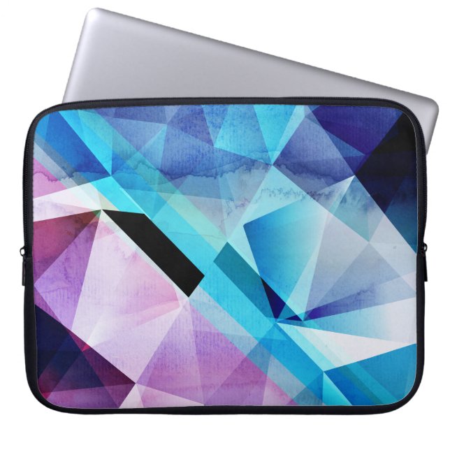 Capa Para Notebook Fundo de Abstrato Geométrico com Aquarela (Frente)
