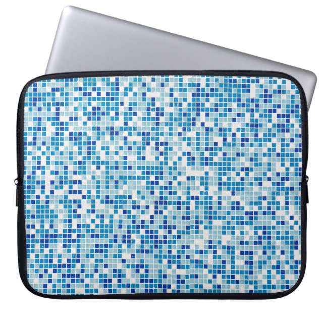 Capa Para Notebook Fundo de azulejos azuis (Frente)