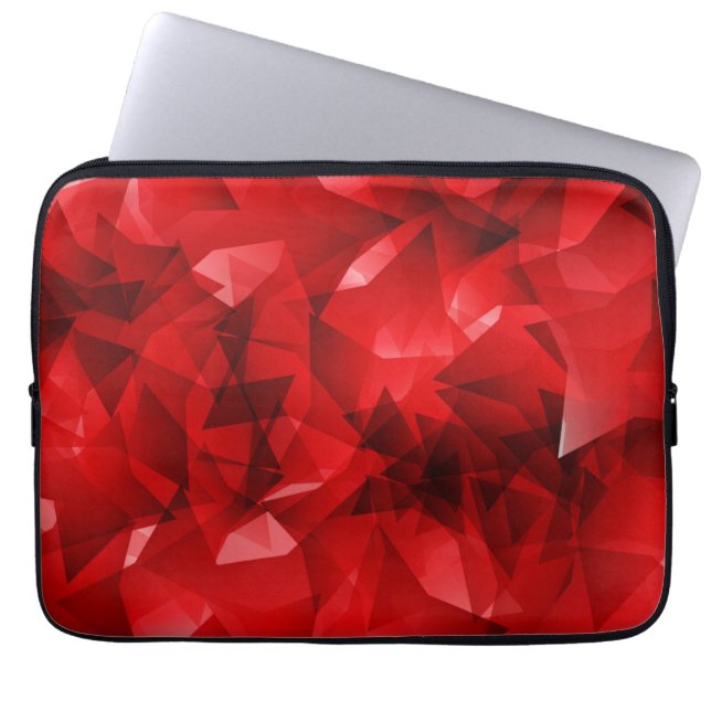 Capa Para Notebook Fundo de Cristal Geométrico Abstrato Vermelho (Frente)