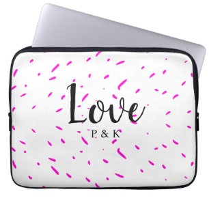 Capa Para Notebook Fundo de nome de amor abstrato rosa minimalista si