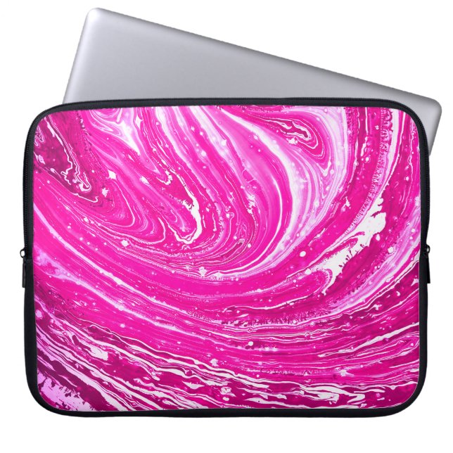 Capa Para Notebook Fundo de pintura rosa mista. (Frente)