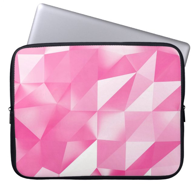 Capa Para Notebook Fundo de polígono rosa: renderização 3D abstrato (Frente)
