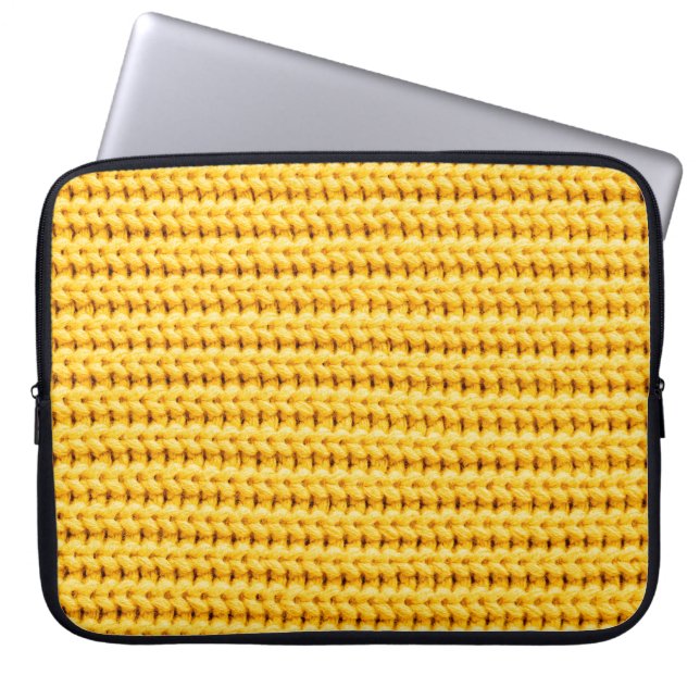 Capa Para Notebook Fundo de tecido de lã de malha amarela (Frente)