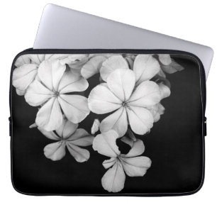 Capa Para Notebook Fundo floral preto e branco