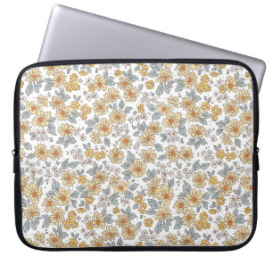 Capa Para Notebook Fundo floral ventiço. Padrão floral com sma