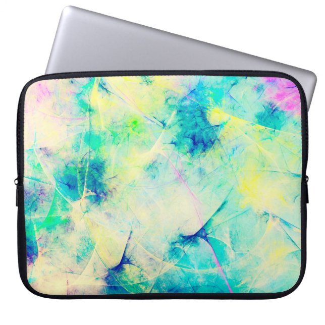 Capa Para Notebook fundo fractal abstrato azul 3d renderização3d, a (Frente)
