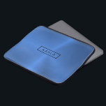 Capa Para Notebook Fundo metálico azul brilhante polido<br><div class="desc">Tons azuis modernos elegantes impressão de textura metálica polida. Monograma opcional.</div>
