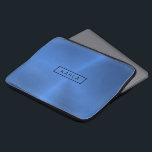 Capa Para Notebook Fundo metálico azul brilhante polido<br><div class="desc">Tons azuis modernos elegantes impressão de textura metálica polida. Monograma opcional.</div>