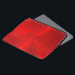 Capa Para Notebook Fundo metálico vermelho brilhante polido<br><div class="desc">Tons vermelhos modernos elegantes impressão de textura metálica polida. Monograma opcional.</div>