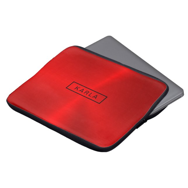 Capa Para Notebook Fundo metálico vermelho brilhante polido (Frente Topo)
