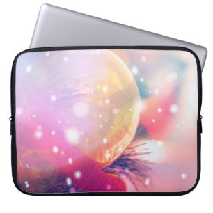 Capa Para Notebook Fundo natalício com um isqueiro bokeh, atrás